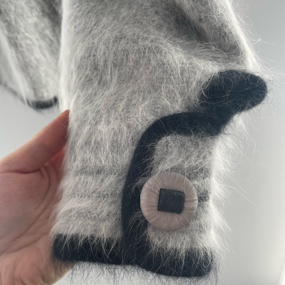 VTG Venesha Grey & Black Angora Jacket - Picture 6 of 13